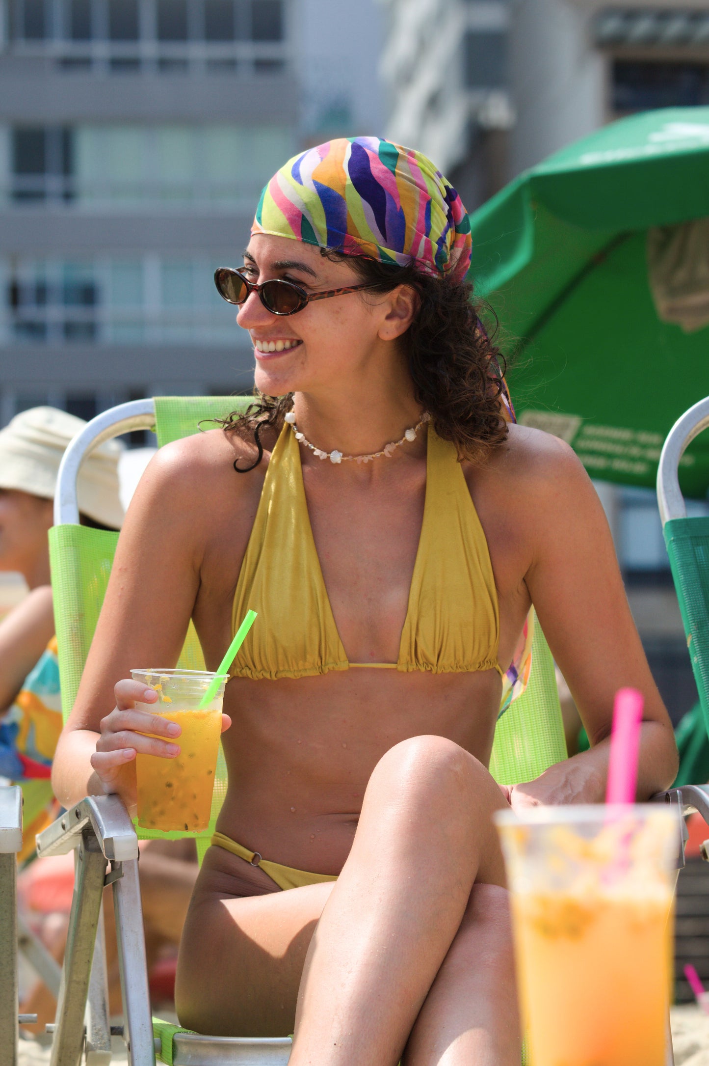 GLORIA HALTER BIKINI TOP - GOLDEN