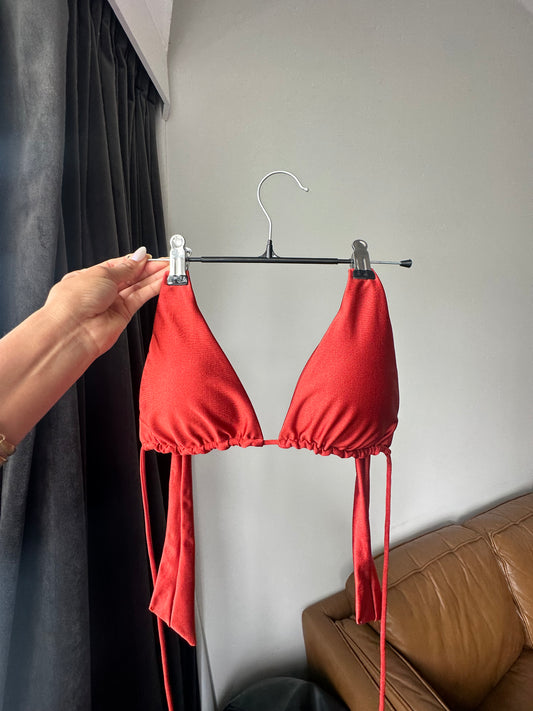 GLORIA HALTER BIKINI TOP - BROWN BRICK