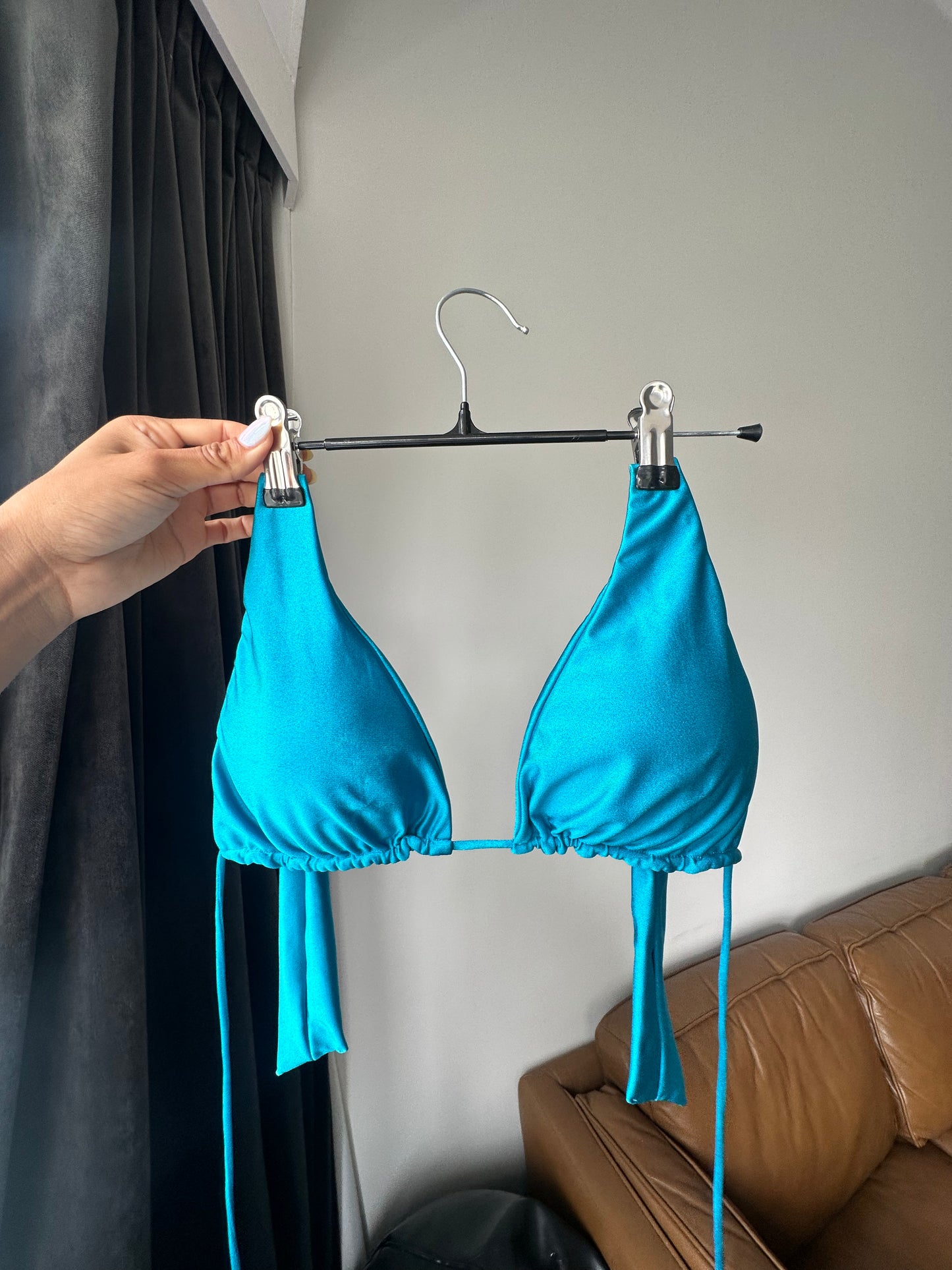 GLORIA HALTER BIKINI TOP - GREEN JADE